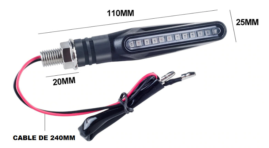 2 Clignotants à LED défilants sequentiels adaptables toutes motos / scooters