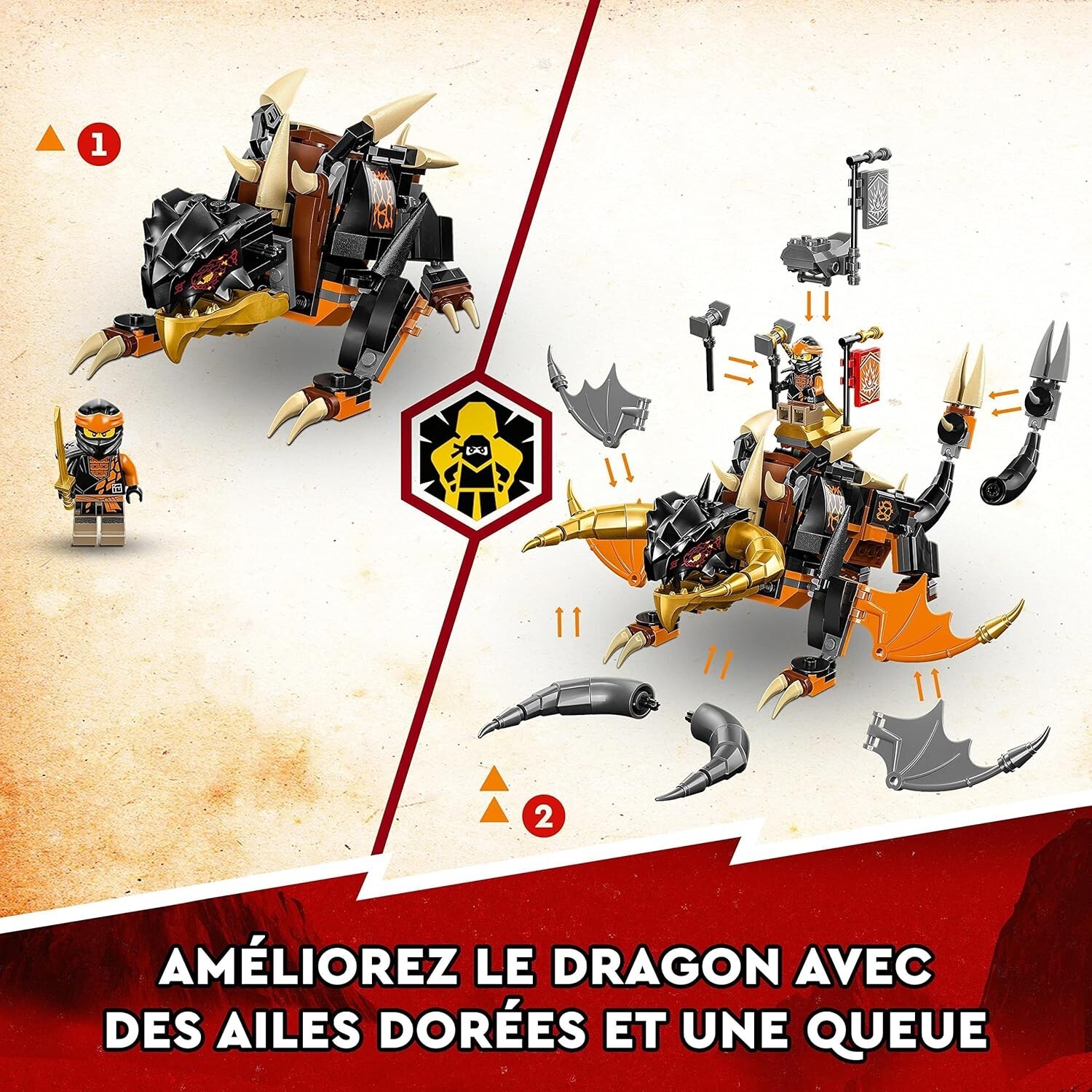 LEGO Ninjago Le Dragon de Terre de Cole – Évolution 71782 / Jeu jeux NEUF