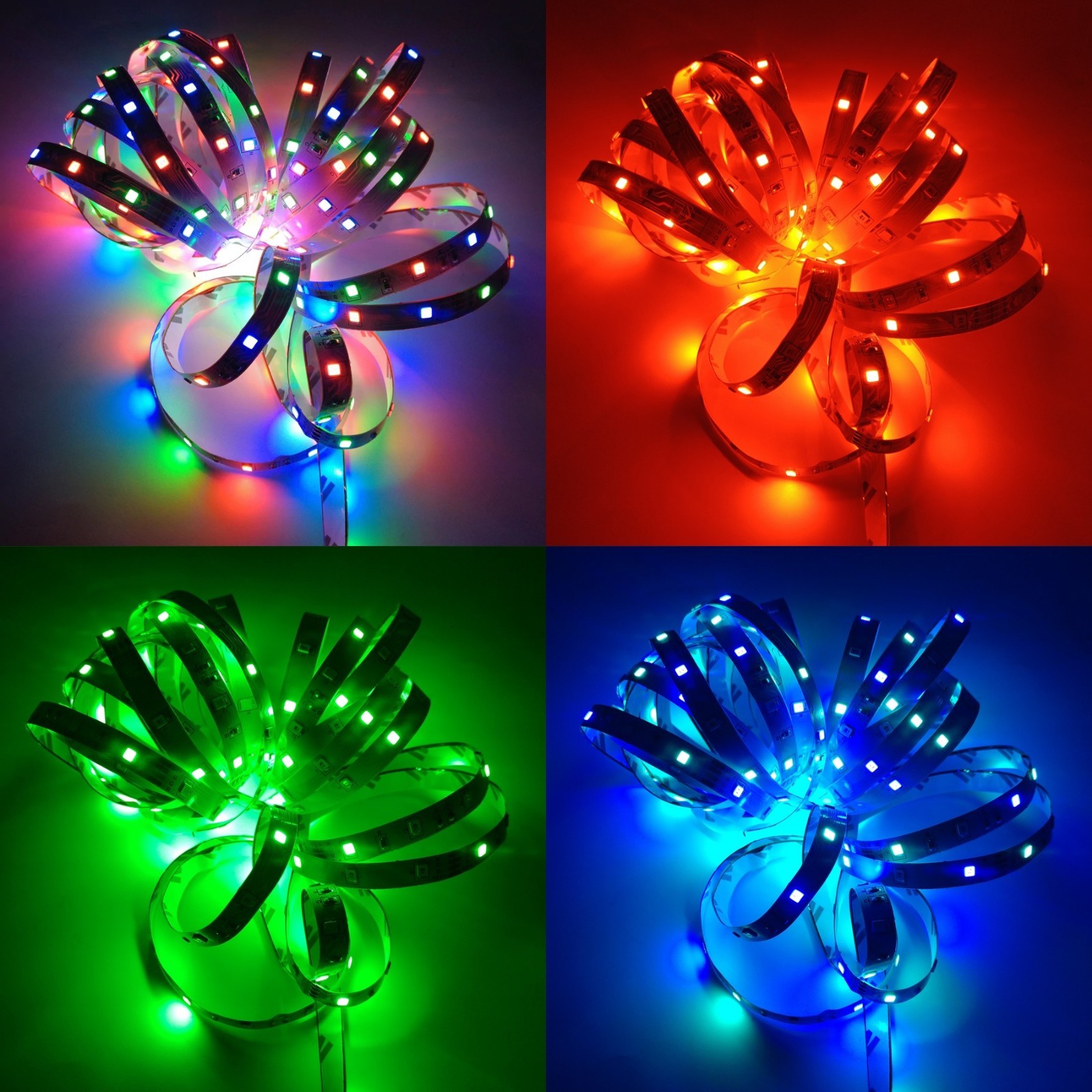 Kit Ruban LED RVB RGB 5m 60LED/m 2835 + Alimentation 2A+ Télécommande 24 touches