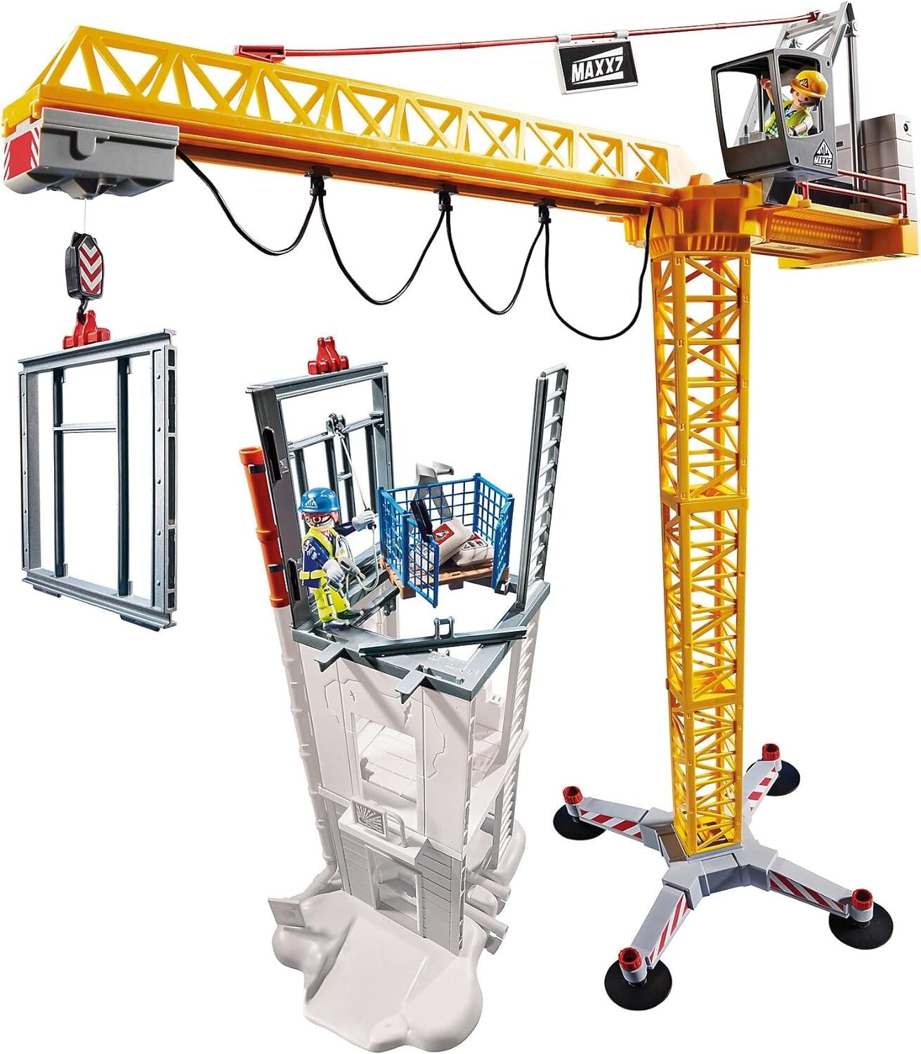 PLAYMOBIL City action Grue Radio-commandée avec Mur de Construction 70441 / NOEL