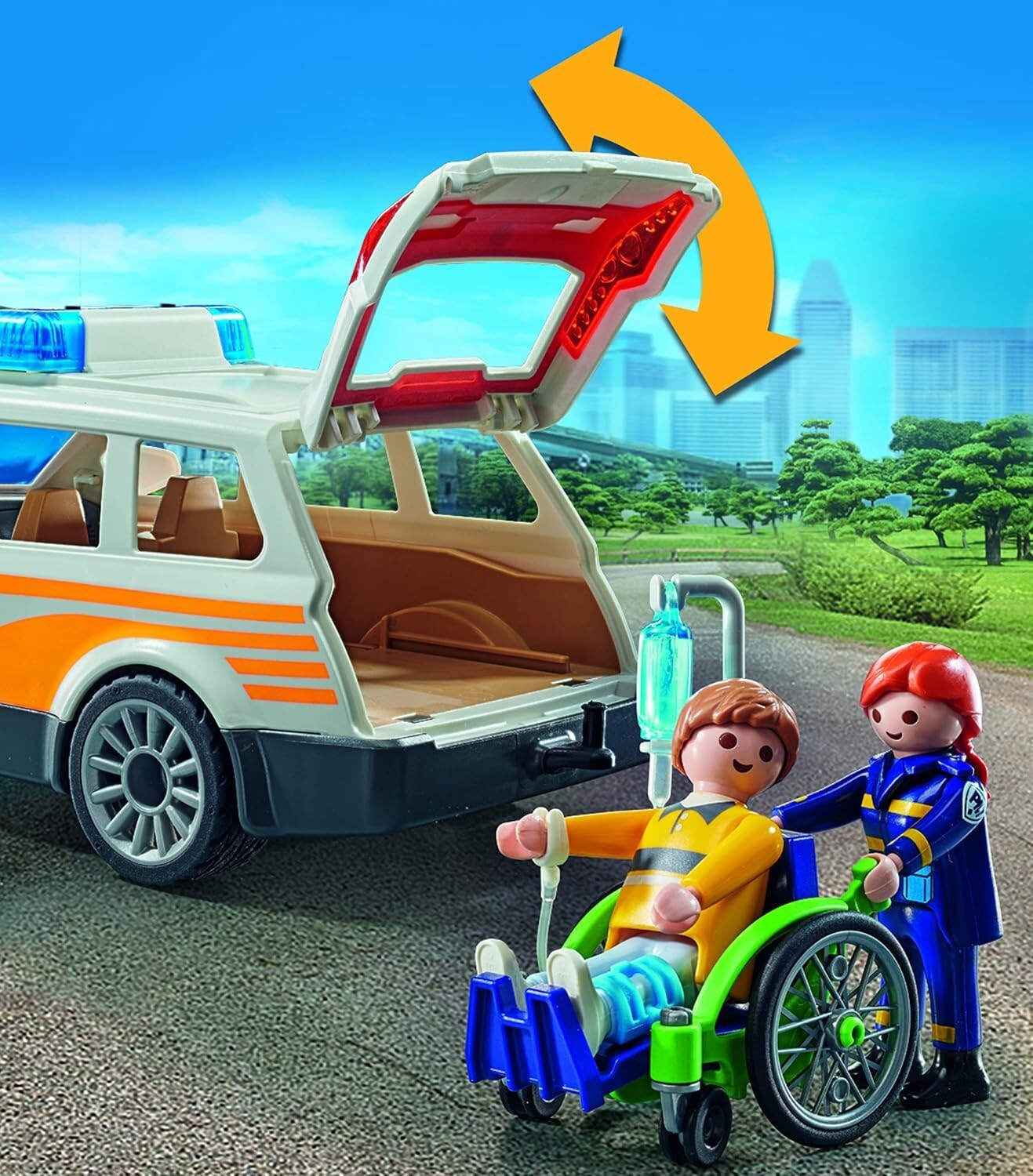 PLAYMOBIL Ambulance avec secouristes et blessé 71037 / Samu ENFANT jouet NEUF