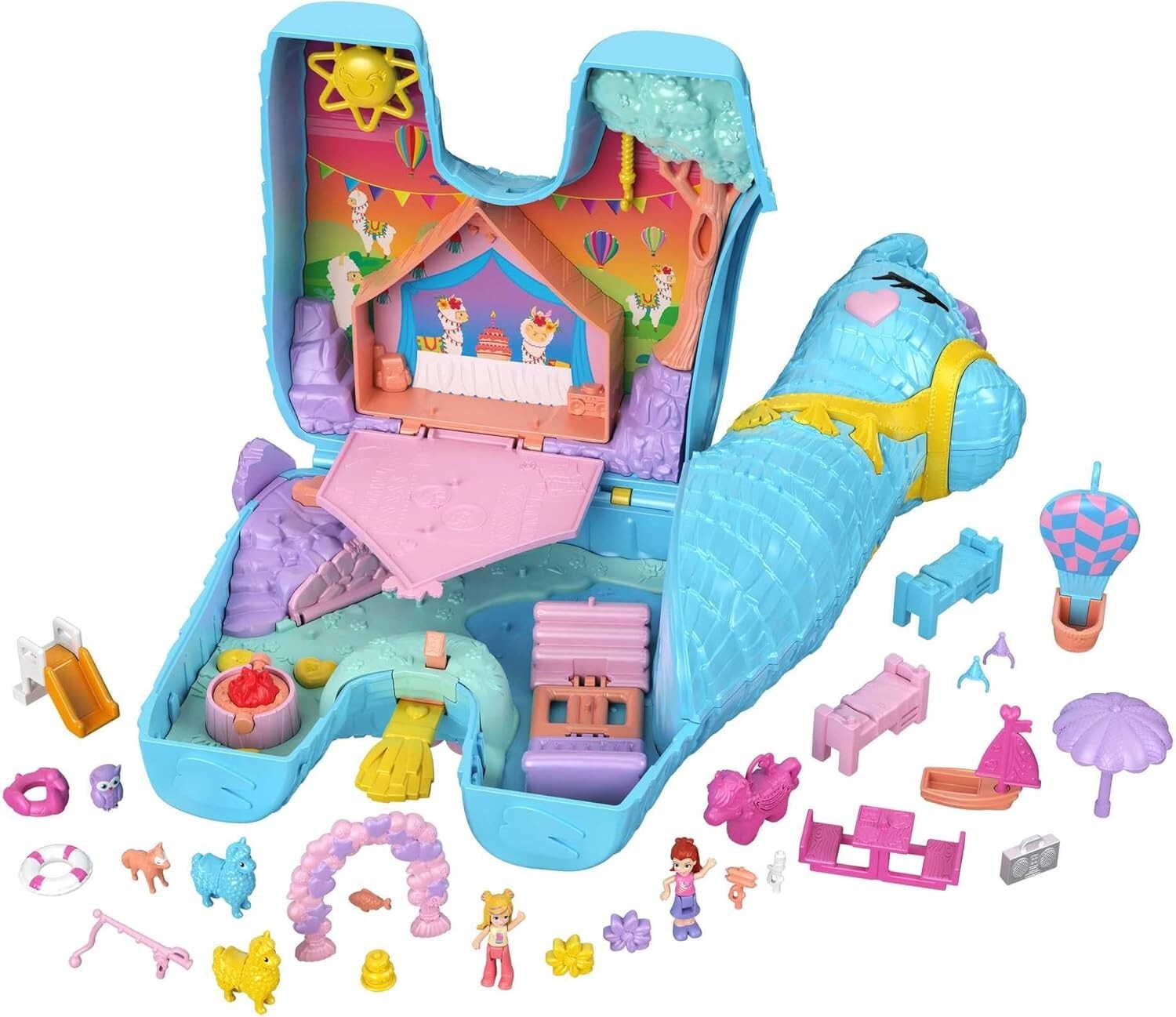 Polly Pocket Grand coffret Lama surprise soirée pyjamas 25 surprises NEUF