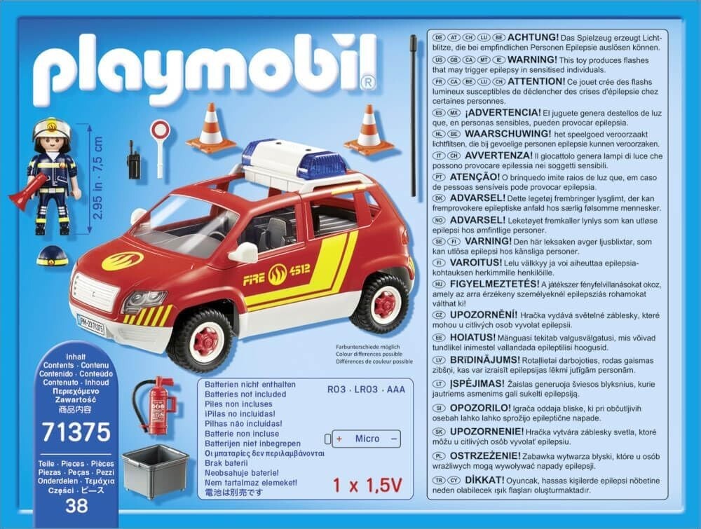 PLAYMOBIL Véhicule de pompiers avec son et lumières 71375 / ENFANT jouet NEUF