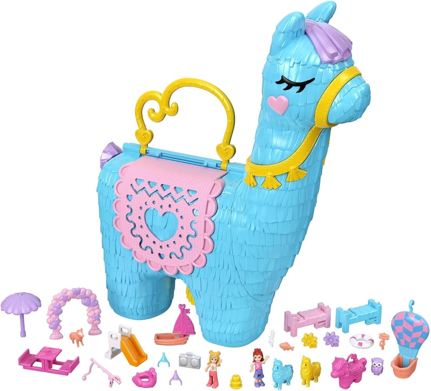 Polly Pocket Grand coffret Lama surprise soirée pyjamas 25 surprises NEUF