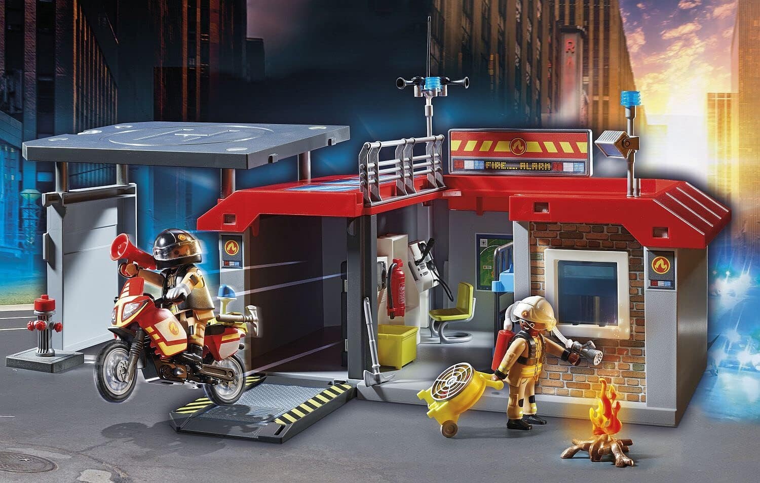PLAYMOBIL City Action Caserne de Pompiers transportable 71193 / Enfant NOEL