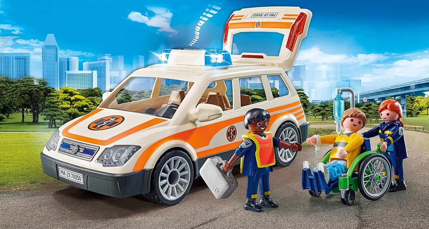 PLAYMOBIL Ambulance avec secouristes et blessé 71037 / Samu ENFANT jouet NEUF