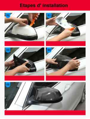Coques de rétroviseur noir brillant M2 M4 BMW Série 1 LCI F20 F21 118dx 120i