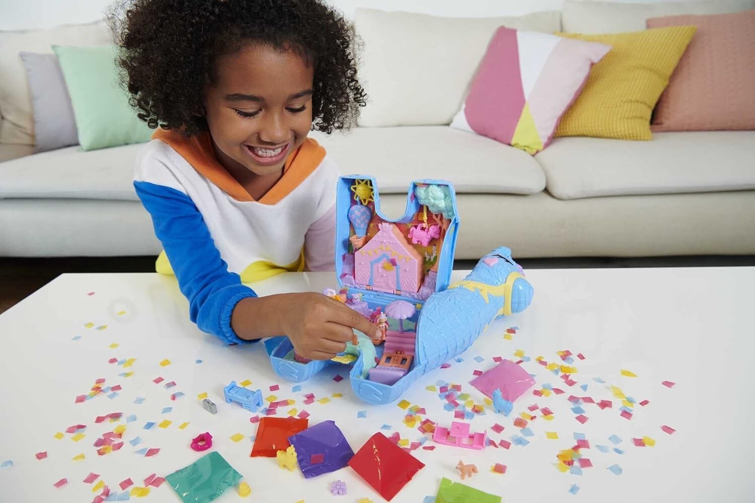 Polly Pocket Grand coffret Lama surprise soirée pyjamas 25 surprises NEUF