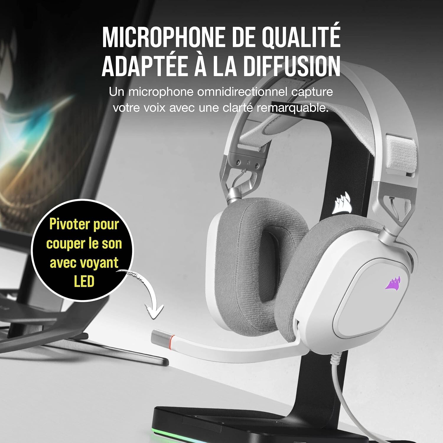 Corsair HS80 RGB USB Casque Gaming Filaire Premium Dolby Son Surround 7.1 / NEUF