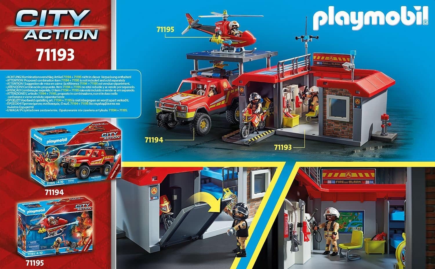PLAYMOBIL City Action Caserne de Pompiers transportable 71193 / Enfant NOEL
